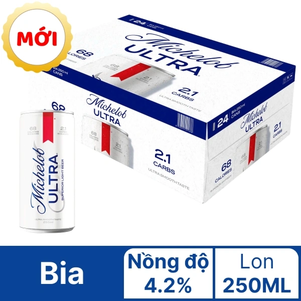 Thùng 24 lon Bia Michelob Ultra 250ml