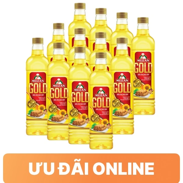 12 chai dầu ăn Meizan Gold 1 lít