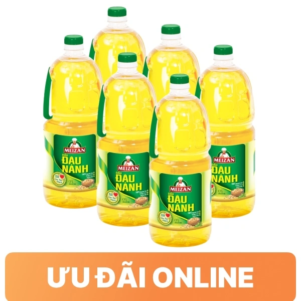 6 can dầu đậu nành Meizan 2 lít