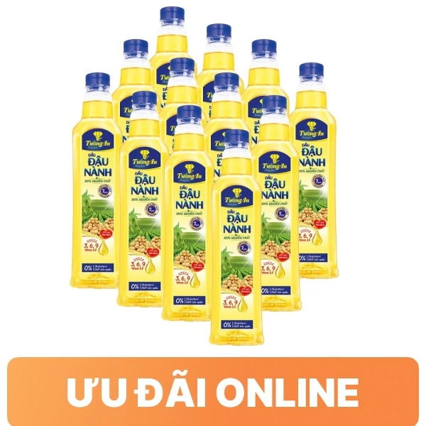 12 chai dầu đậu nành Tường An 1 lít