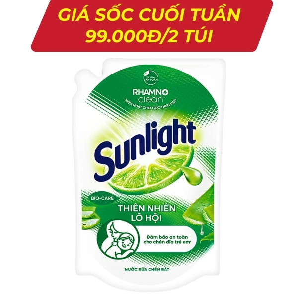 Nước rửa chén Sunlight lô hội 1.9 lít