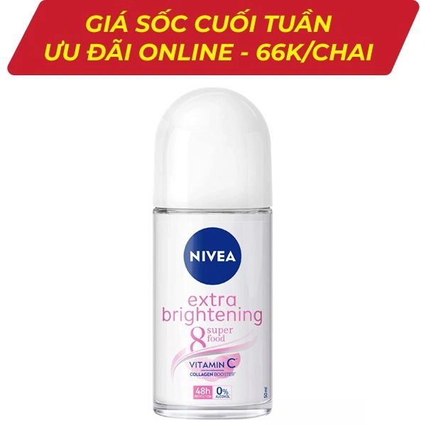 Lăn ngăn mùi Nivea Extra Brightening sáng mịn da 50ml
