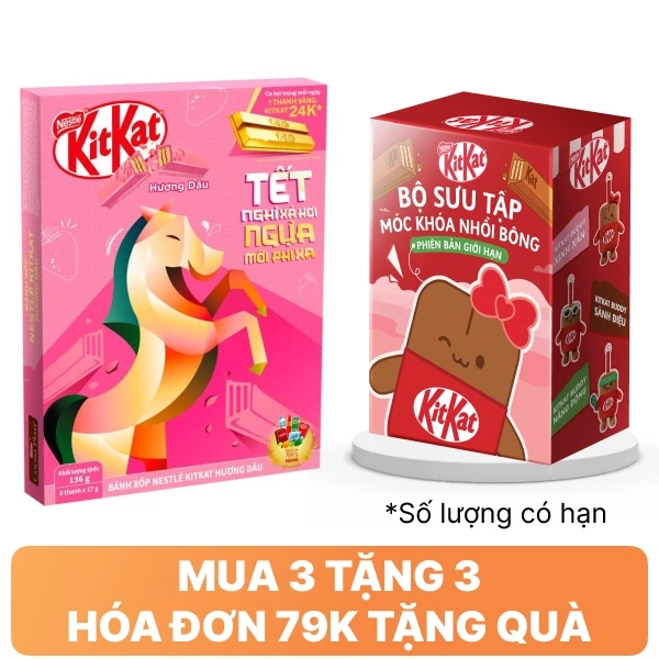Bánh xốp hương dâu KitKat 136g