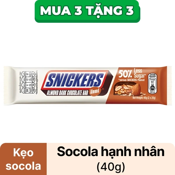 Kẹo socola đen hạnh nhân Snickers 40g