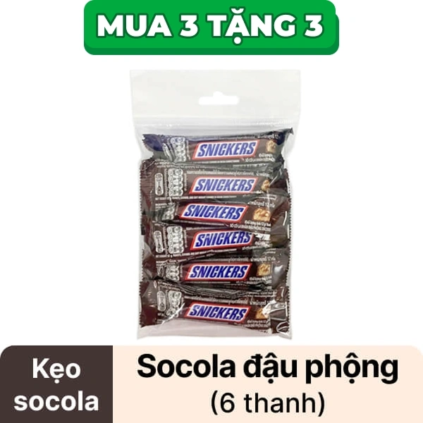 Kẹo socola đậu phộng Snickers gói 72g