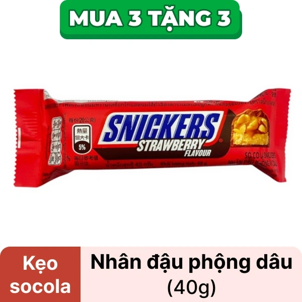 Kẹo socola hạnh nhân nhân đậu phộng vị dâu Snickers