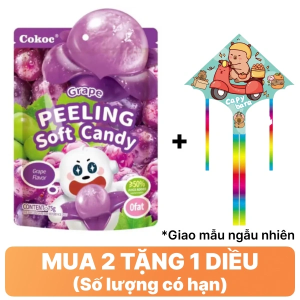 Kẹo dẻo 3d nho lột vỏ Cokoc 75g