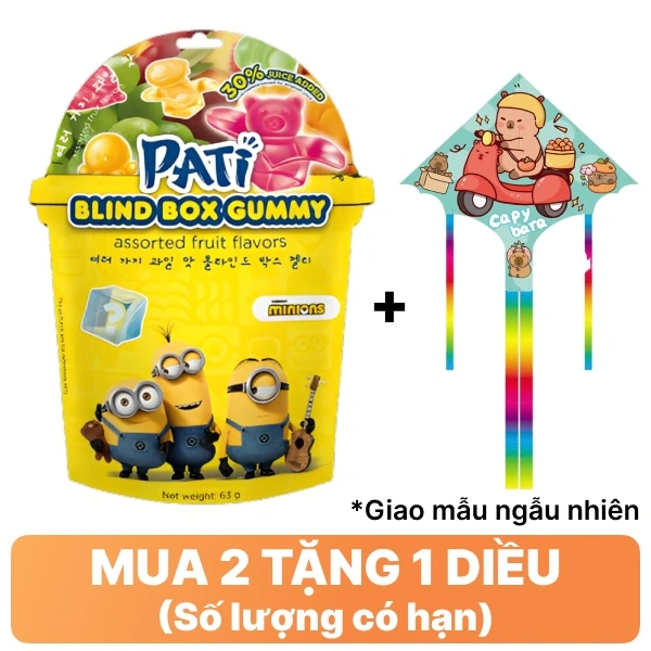 Kẹo dẻo trái cây lột vỏ Pati 63g