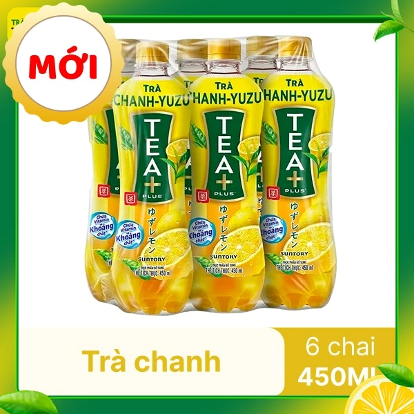 6 chai trà chanh Tea Plus Yuzu 455ml