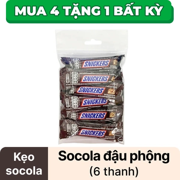 Kẹo socola đậu phộng Snickers gói 72g