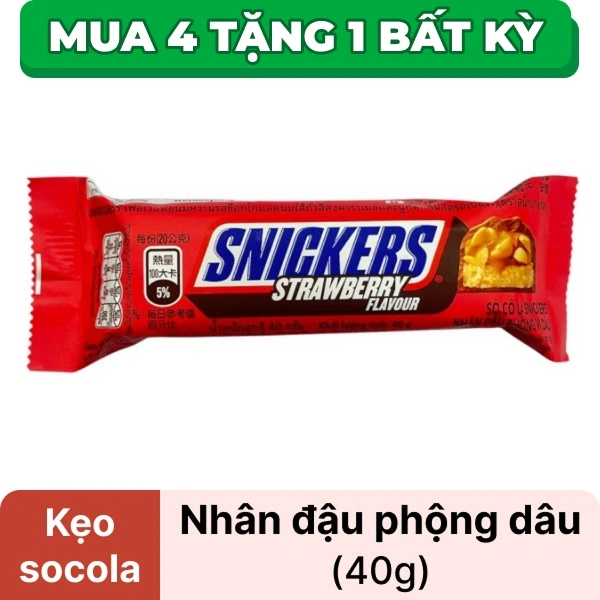 Kẹo socola hạnh nhân nhân đậu phộng vị dâu Snickers