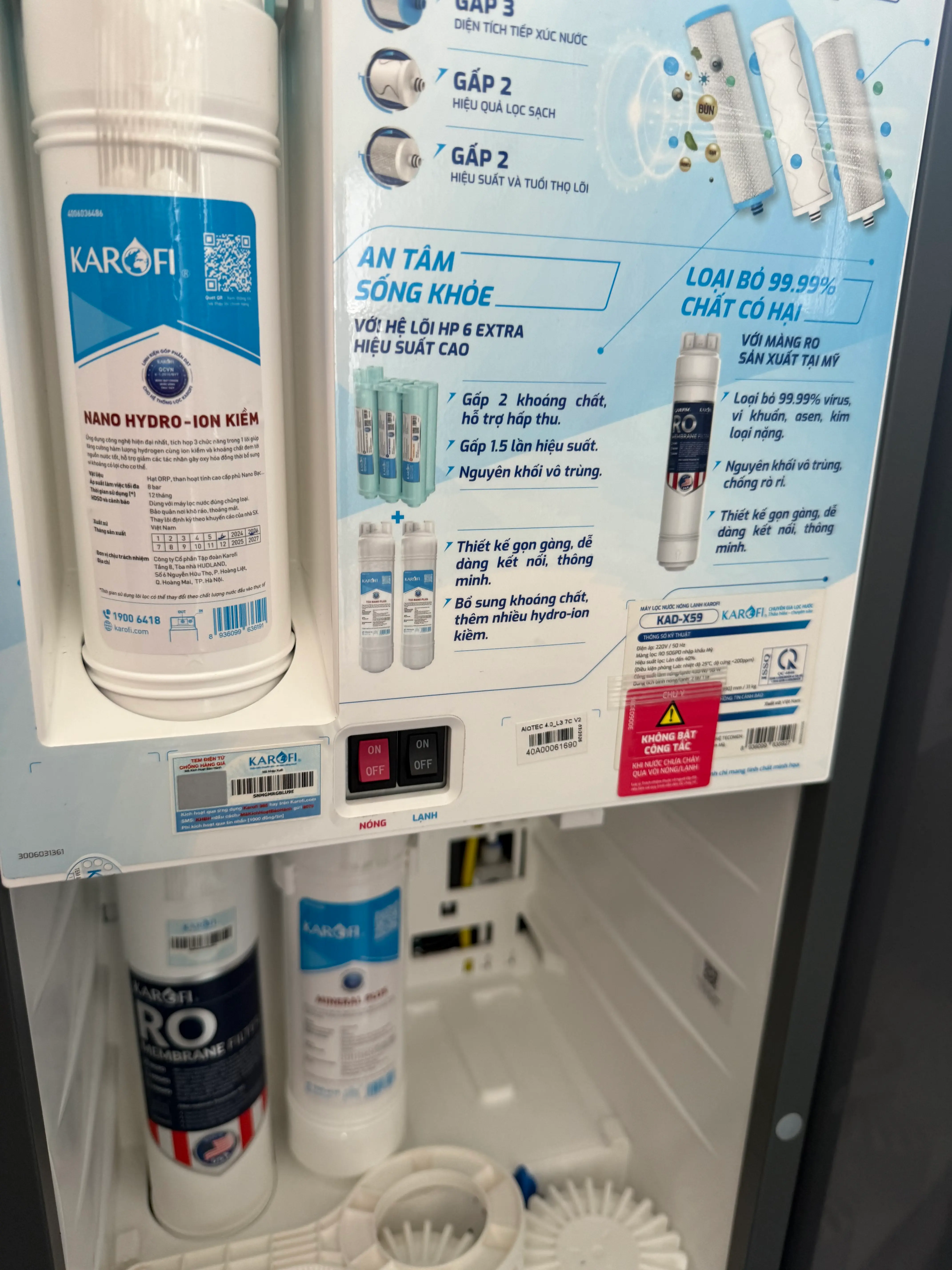 Khách hàng review Máy lọc nước RO nóng nguội lạnh Hydrogen Karofi KAD-X59 12 lõi 2