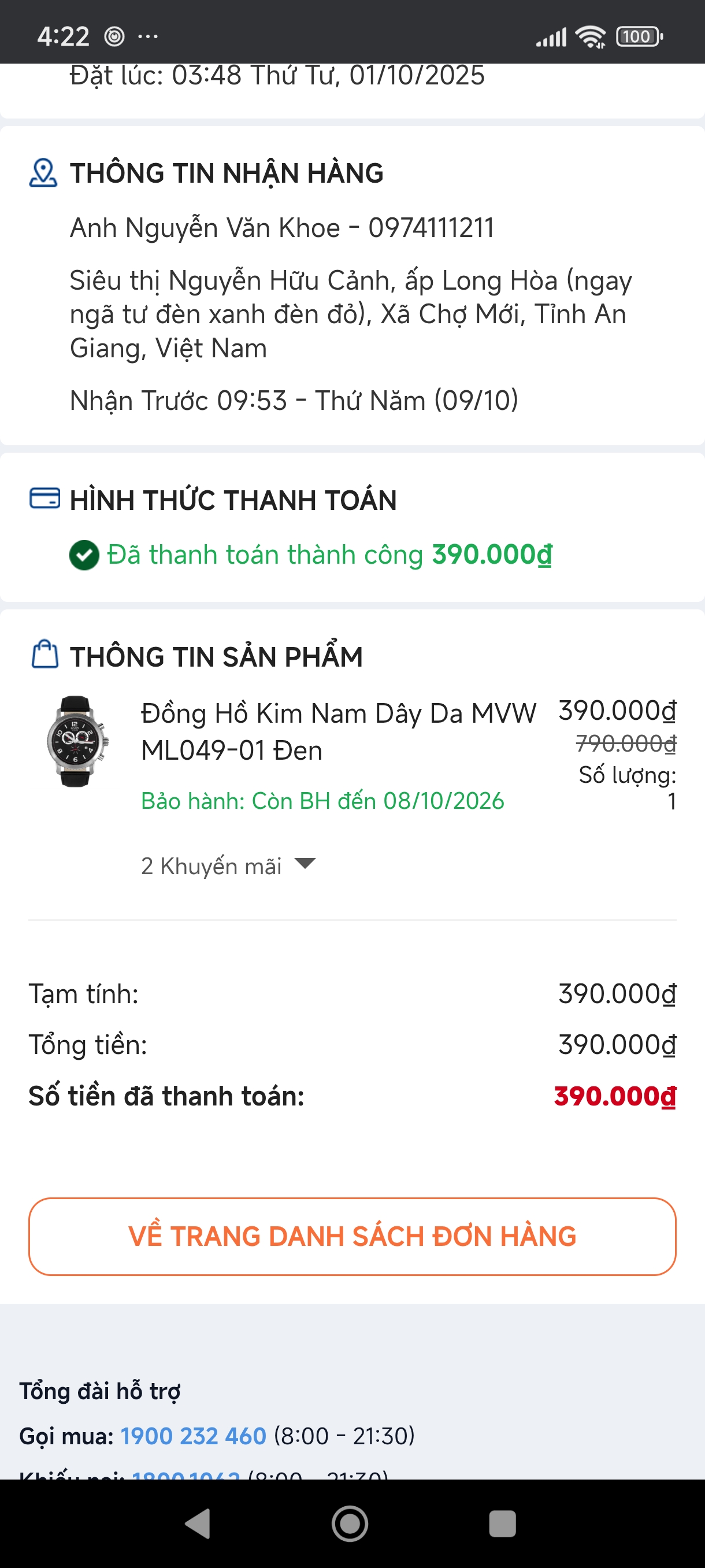 Khách hàng review Đồng hồ MVW Sport 46 mm Nam ML049-01 1
