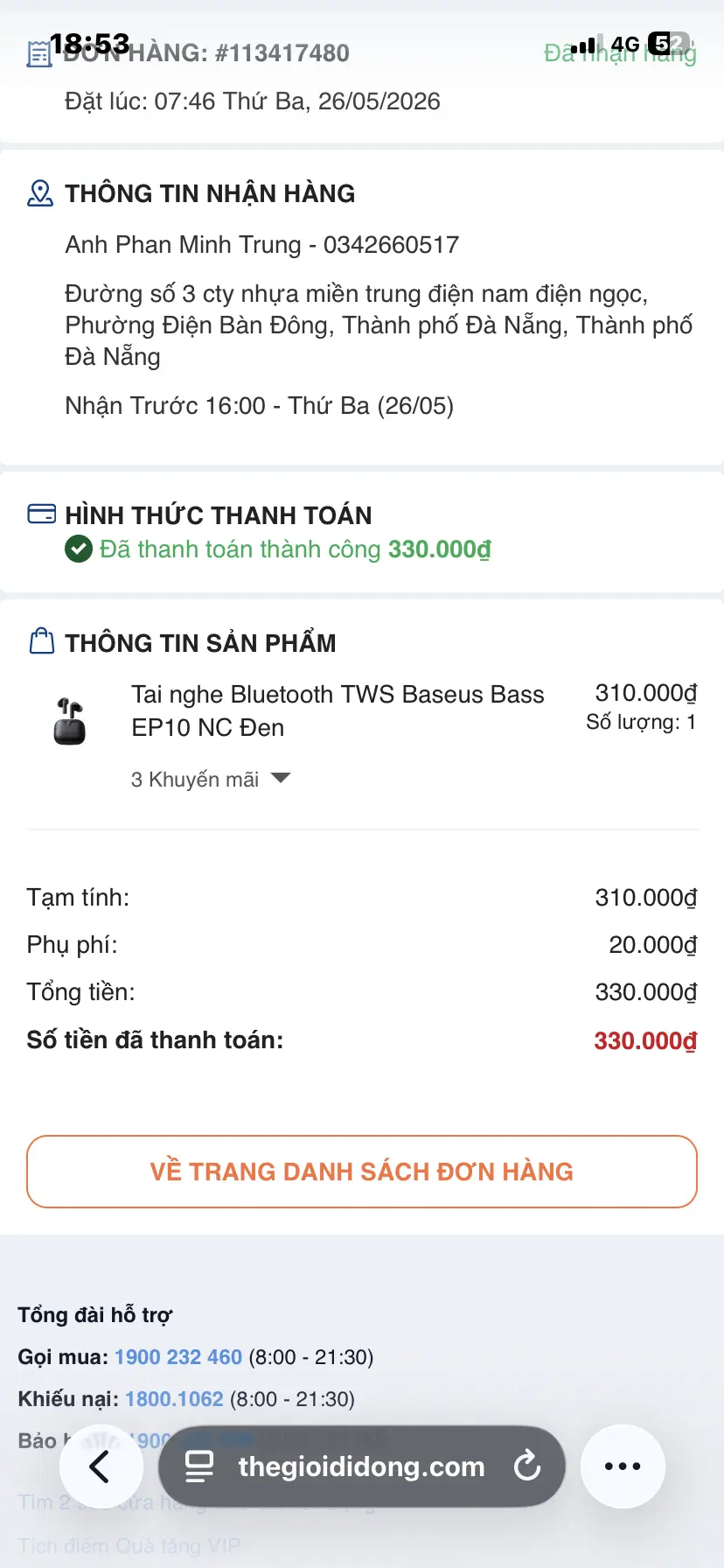 Khách hàng review Tai nghe Bluetooth True Wireless Baseus Bass EP10 NC 1