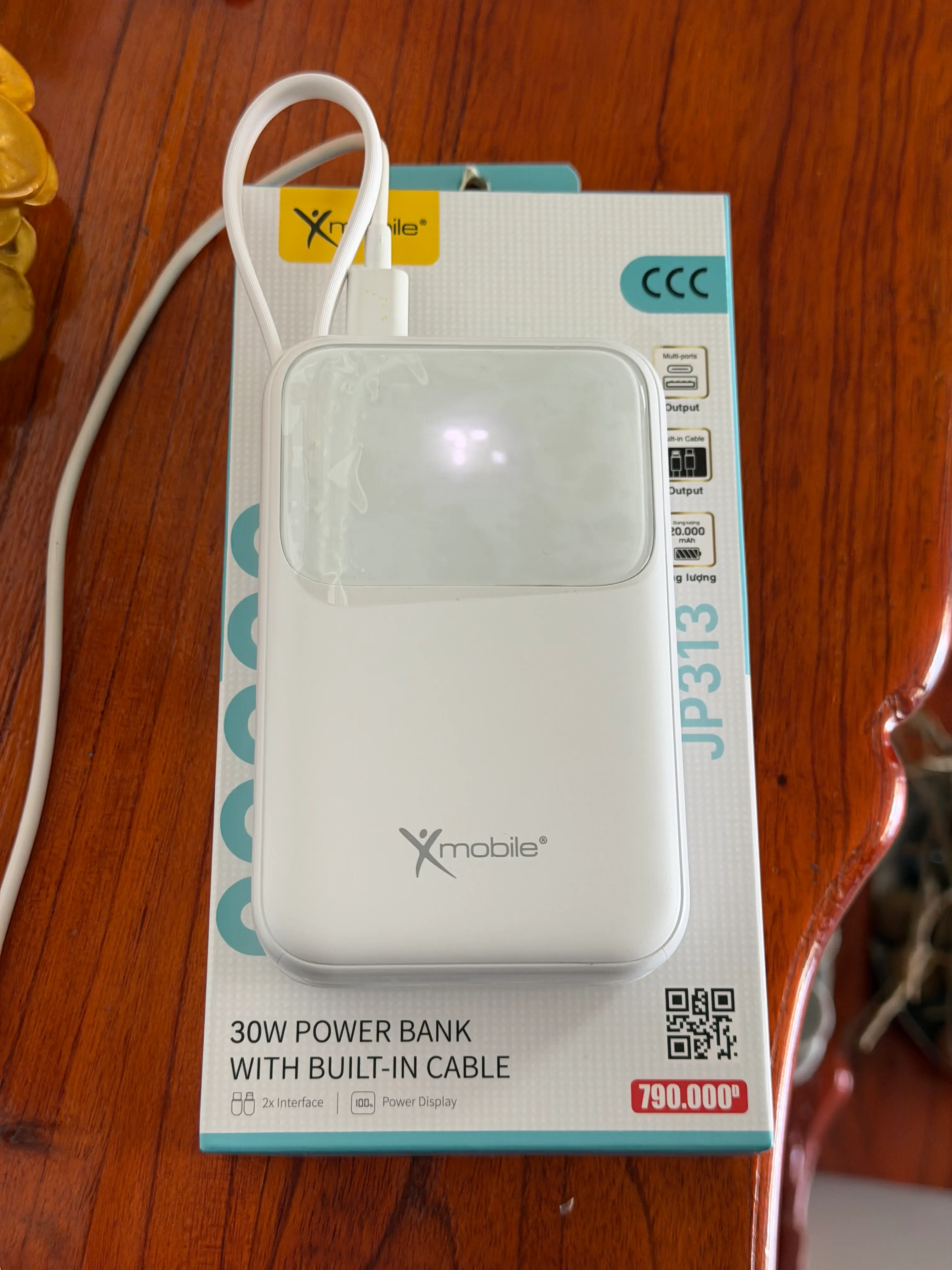 Khách hàng review Pin sạc dự phòng Polymer 20000mAh Type C PD QC 3.0 30W Xmobile JP313 kèm Cáp Lightning và Type C 3
