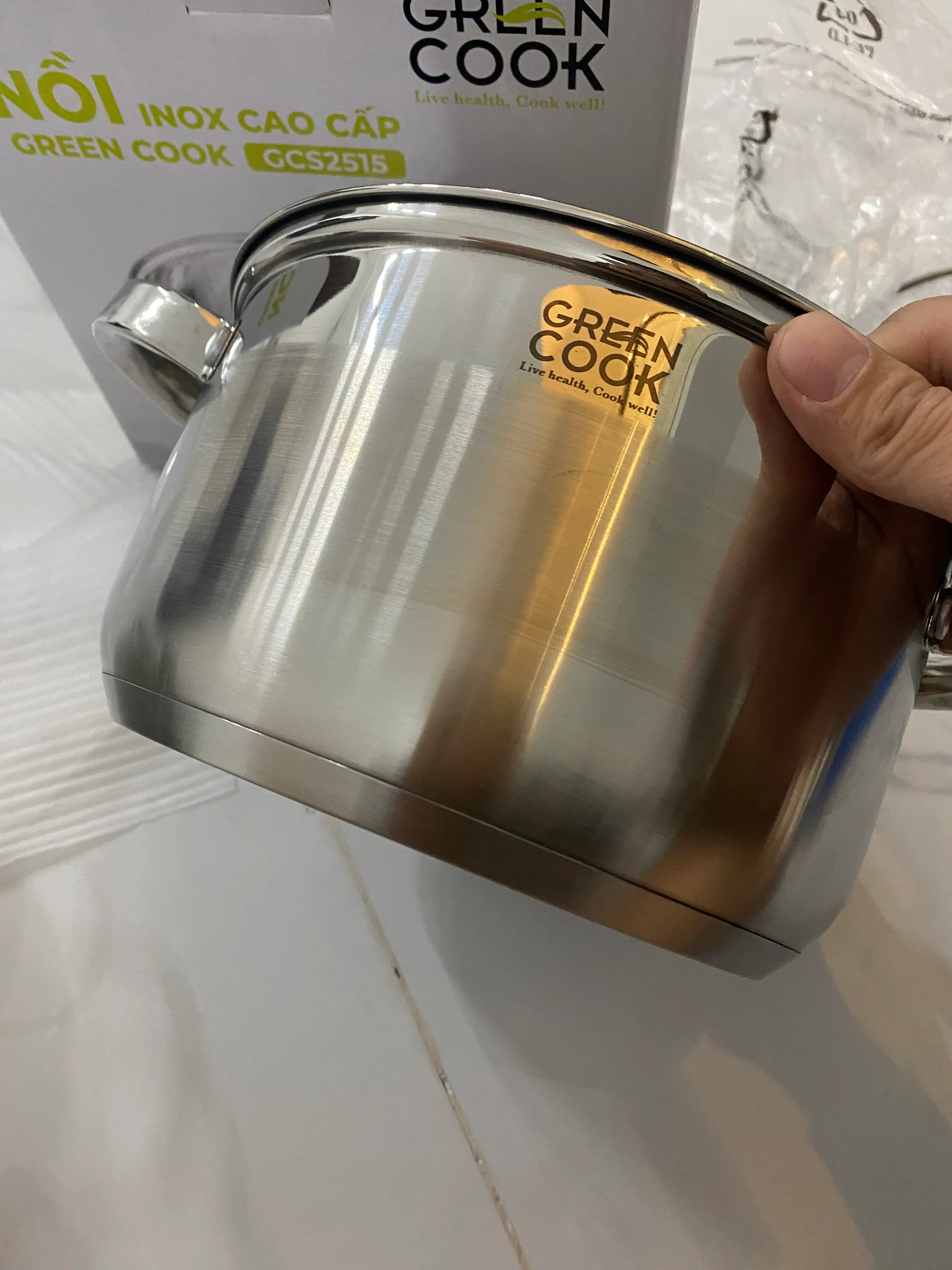 Khách hàng review Nồi inox 3 đáy nắp kính 20 cm Green Cook GCS2515-20IH 1