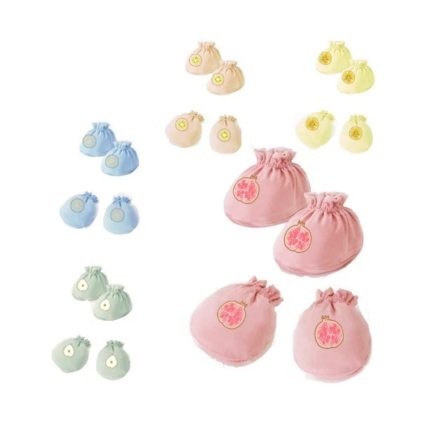 Set bao tay, bao chân cotton BabyMommy in trái cây - Màu ngẫu nhiên