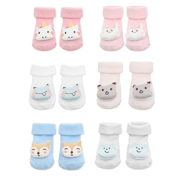 Combo 2 đôi tất sơ sinh cotton Á Châu YB511 - Màu ngẫu nhiên