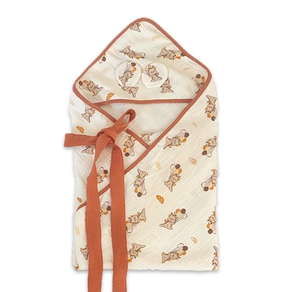 Khăn quấn cotton Bessla - Rồng cam đất