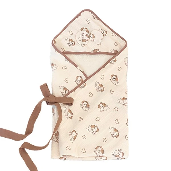 Khăn quấn cotton Bessla - Cún trái tim