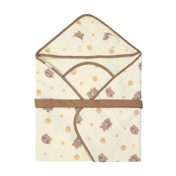 Khăn quấn cotton Bessla - Gấu vũ trụ