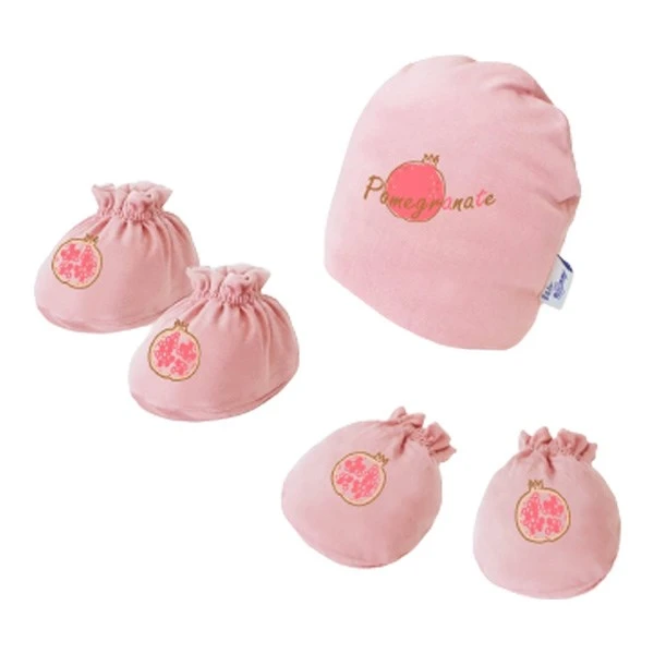 Set nón, bao tay bao chân 2 lớp visco BabyMommy in trái cây - Màu ngẫu nhiên