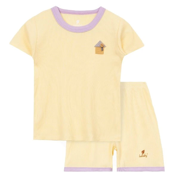 Bộ tay ngắn bé gái Lullaby NH951R màu vàng - tím