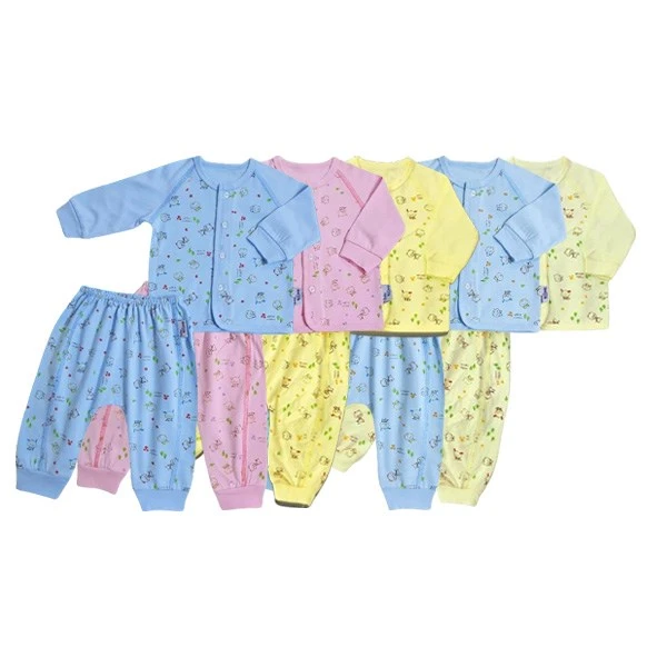 Bộ tay dài bé gái BabyMommy cài giữa raglan - Màu ngẫu nhiên