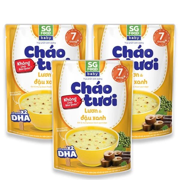 Combo 3 gói cháo tươi SG Food Baby vị lươn, đậu xanh