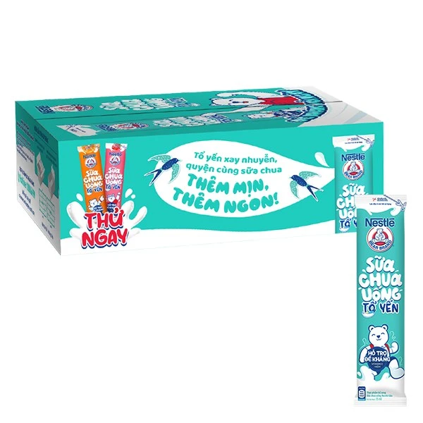 Thùng 28 gói sữa chua uống tổ yến Nestlé Yogu