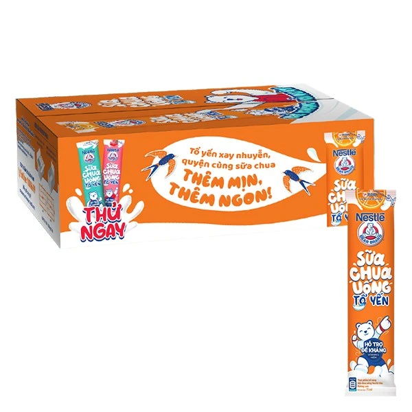 Thùng 28 gói sữa chua uống tổ yến Nestlé Yogu