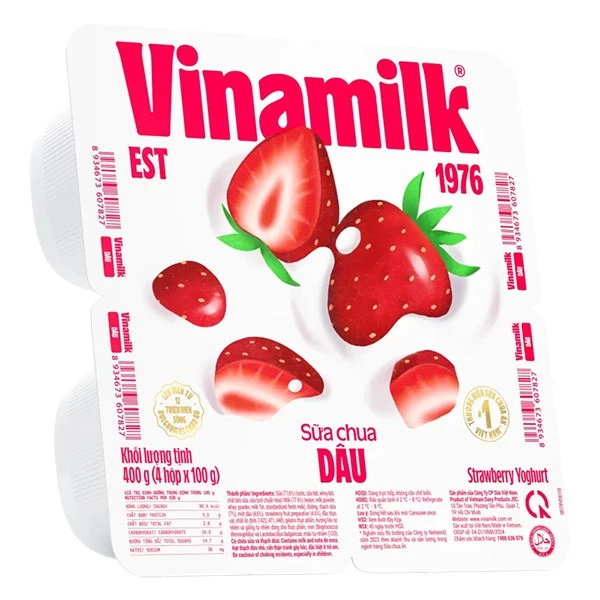 Lốc 4 hộp sữa chua trái cây Vinamilk vị dâu