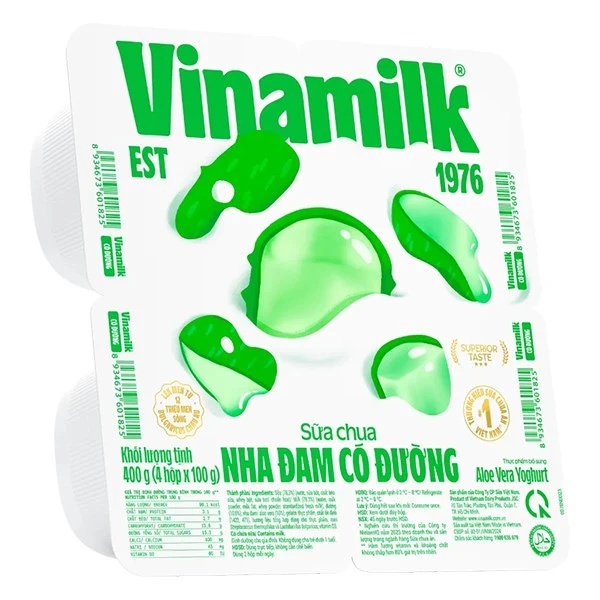 Lốc 4 hộp sữa chua trái cây Vinamilk vị nha đam