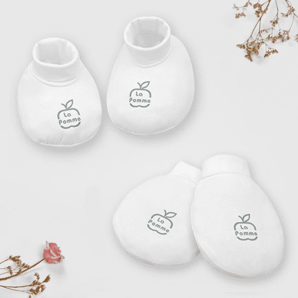 Set bao tay, bao chân sợi tre La Pomme màu trắng