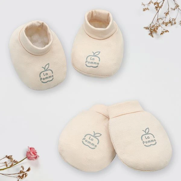 Set bao tay, bao chân sợi tre La Pomme màu be