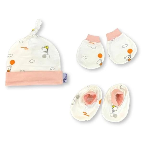 Set nón, bao tay bao chân visco BabyMommy in họa tiết 0124 - Màu ngẫu nhiên
