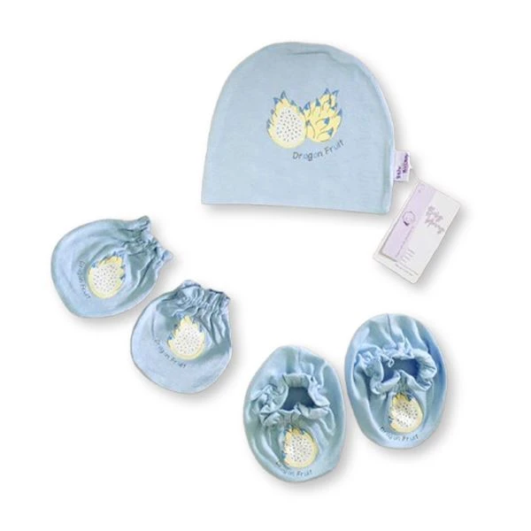 Set nón, bao tay bao chân visco BabyMommy in trái cây 0724 - Màu ngẫu nhiên