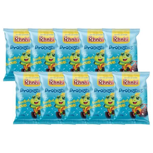 Combo 10 gói kẹo dẻo Ích Nhi bổ sung lợi khuẩn cải thiện tiêu hóa