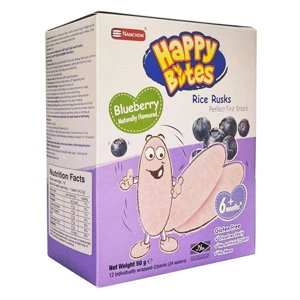 Bánh gạo ăn dặm Happy Bites vị việt quất