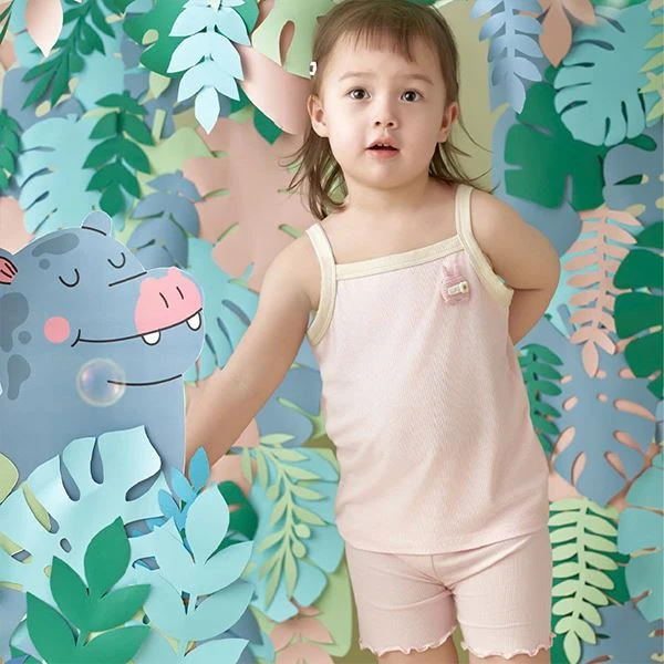 Bộ sát nách bé gái Lullaby NH397N màu hồng