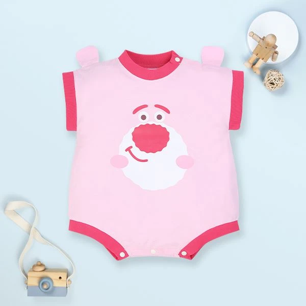 Bodysuit bé gái Pony Kids in gấu dâu màu hồng