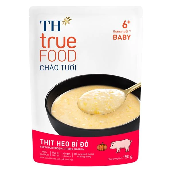 Cháo tươi TH true FOOD vị thịt heo, bí đỏ