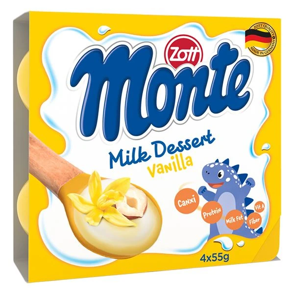 Lốc 4 hũ váng sữa Zott Monte vị vani - Giao bao bì ngẫu nhiên