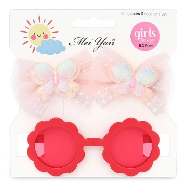 Mắt kính kèm kẹp tóc hồng bé gái HappyTime 514422