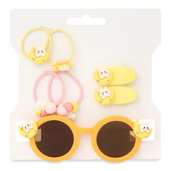 Mắt kính kèm cột tóc, kẹp tóc vàng bé gái HappyTime 514460