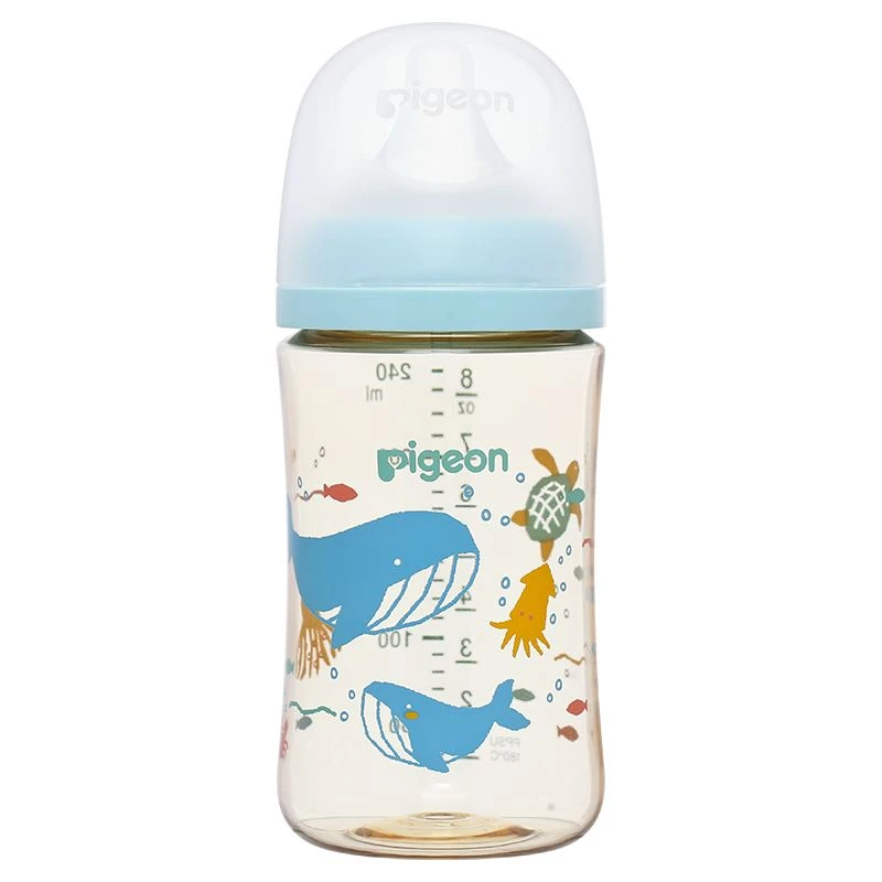 Bình sữa cổ rộng Pigeon Softouch Baby-Friendly World hình đại dương