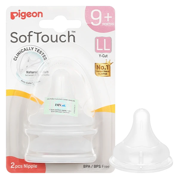 Bộ 2 núm ti Pigeon Softouch size LL