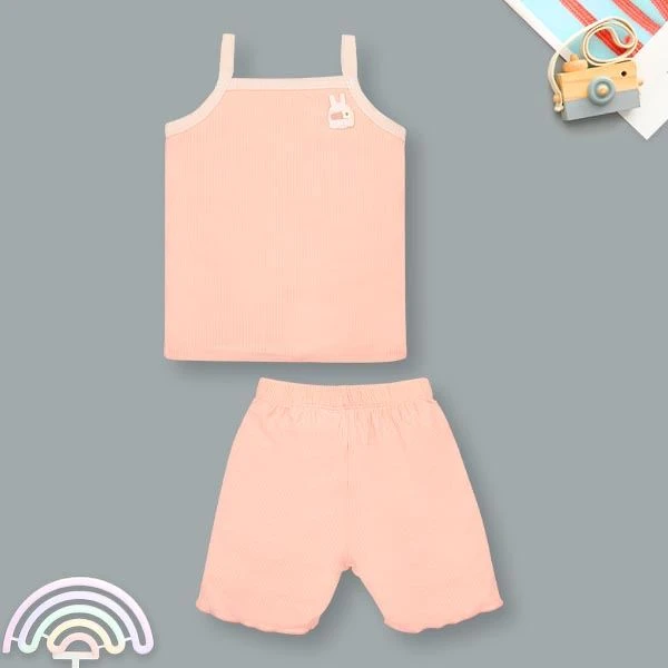 Bộ sát nách bé gái Lullaby NH397N màu cam