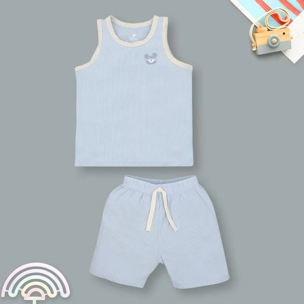 Bộ sát nách bé trai Lullaby NH396N màu xanh dương