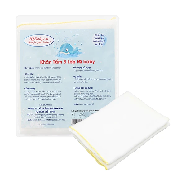 Khăn tắm cho bé IQ Baby - Màu trắng